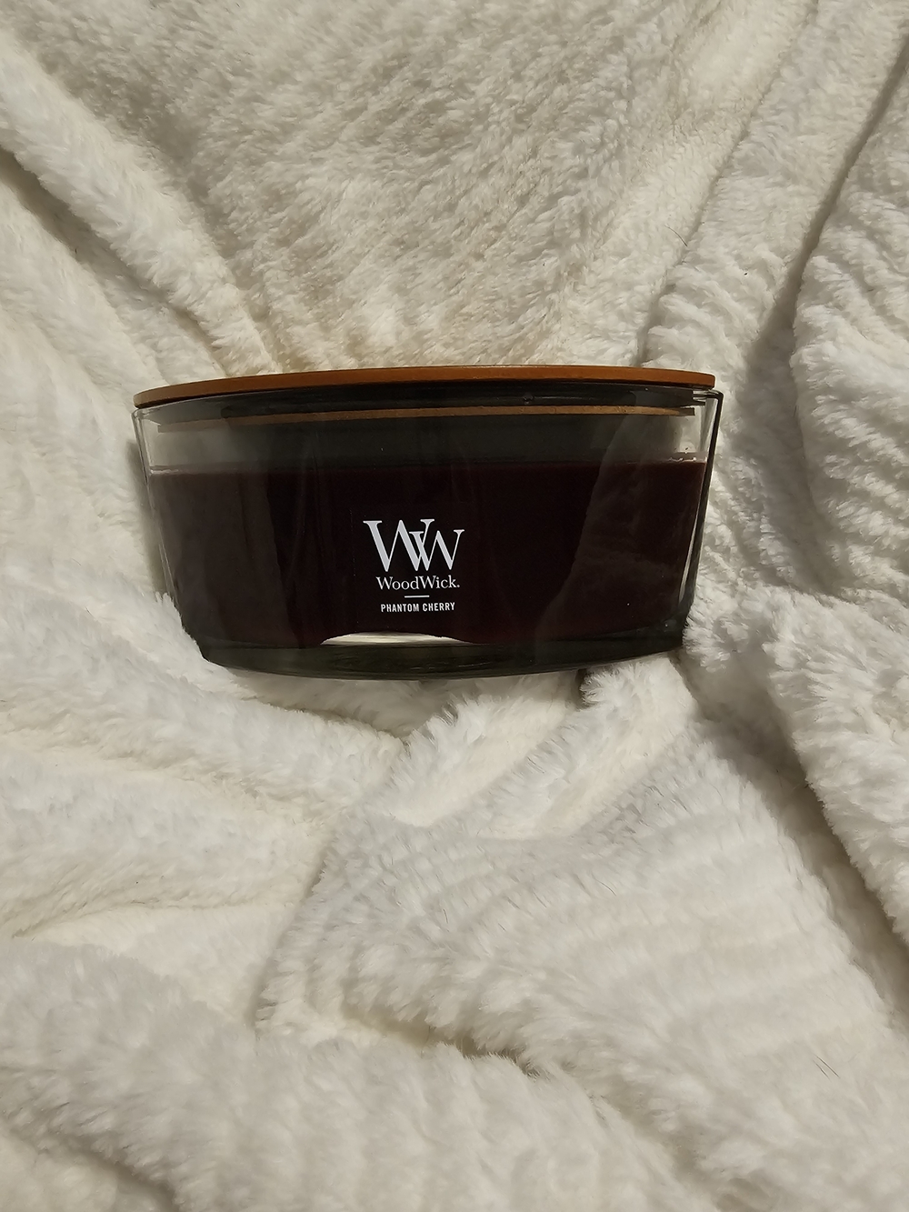 WoodWick Phantom Cherry Ellipse Candle 16oz Hearthwick Wooden Crackle Flame